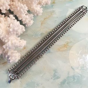 Vintage 4 Strand Silver Tone Bracelet